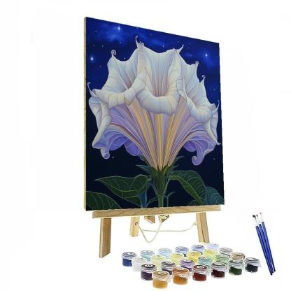 Georgia O’Keeffe Inspired Moonlit Datura Trumpet Bloom painting number kit