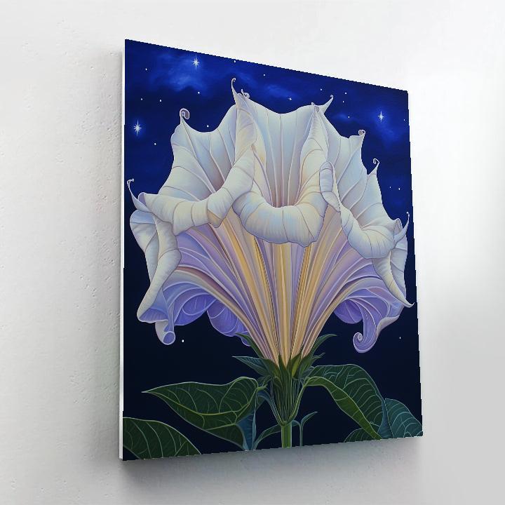 Georgia O’Keeffe Inspired Moonlit Datura Trumpet Bloom painting number kit