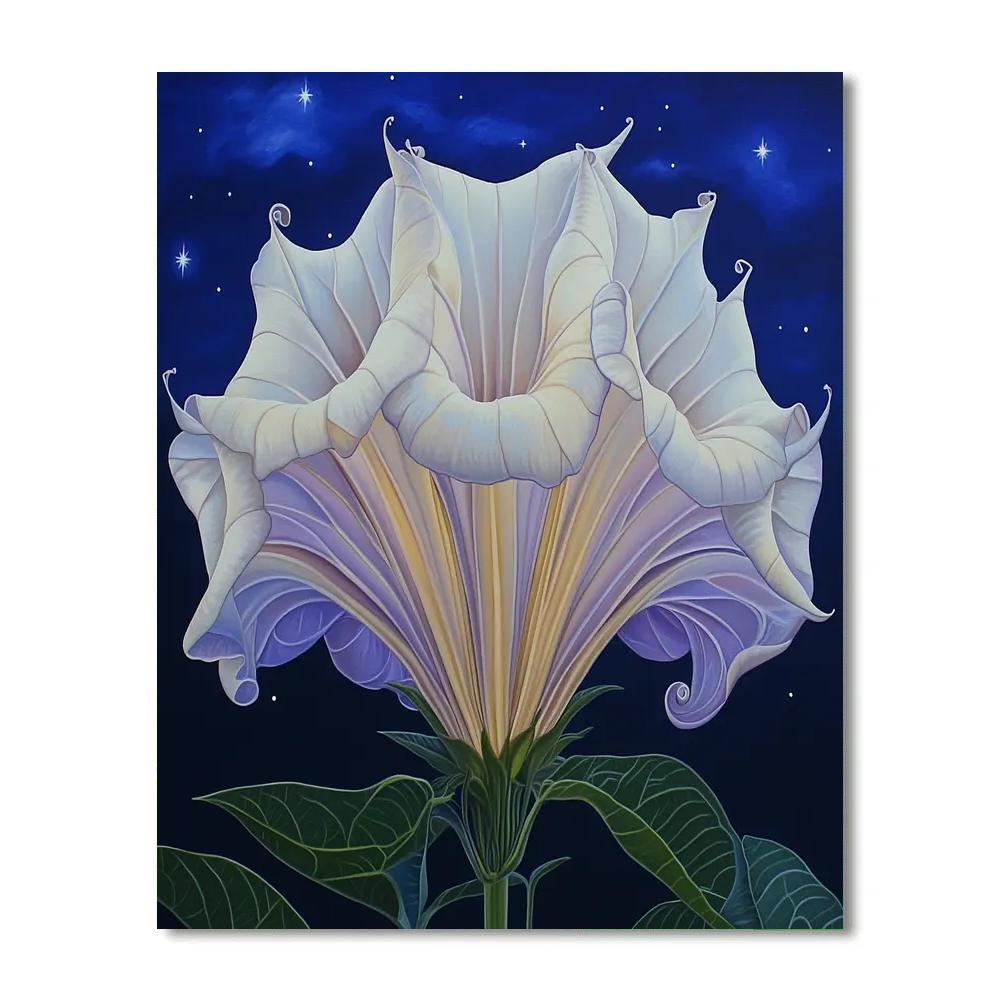 Georgia O’Keeffe Inspired Moonlit Datura Trumpet Bloom painting number kit