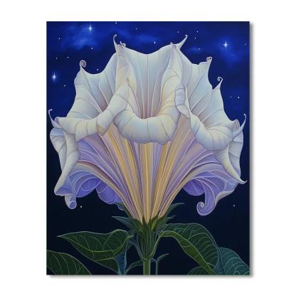 Georgia O’Keeffe Inspired Moonlit Datura Trumpet Bloom painting number kit