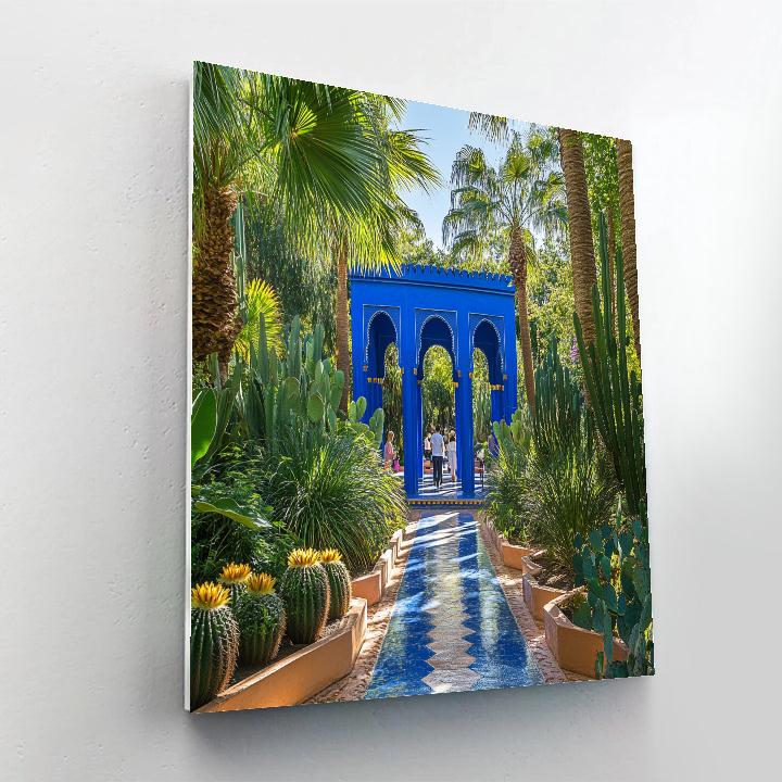 Desert Garden Geometry At Majorelle Garden Marrakech Morocco DIY paint by numbers