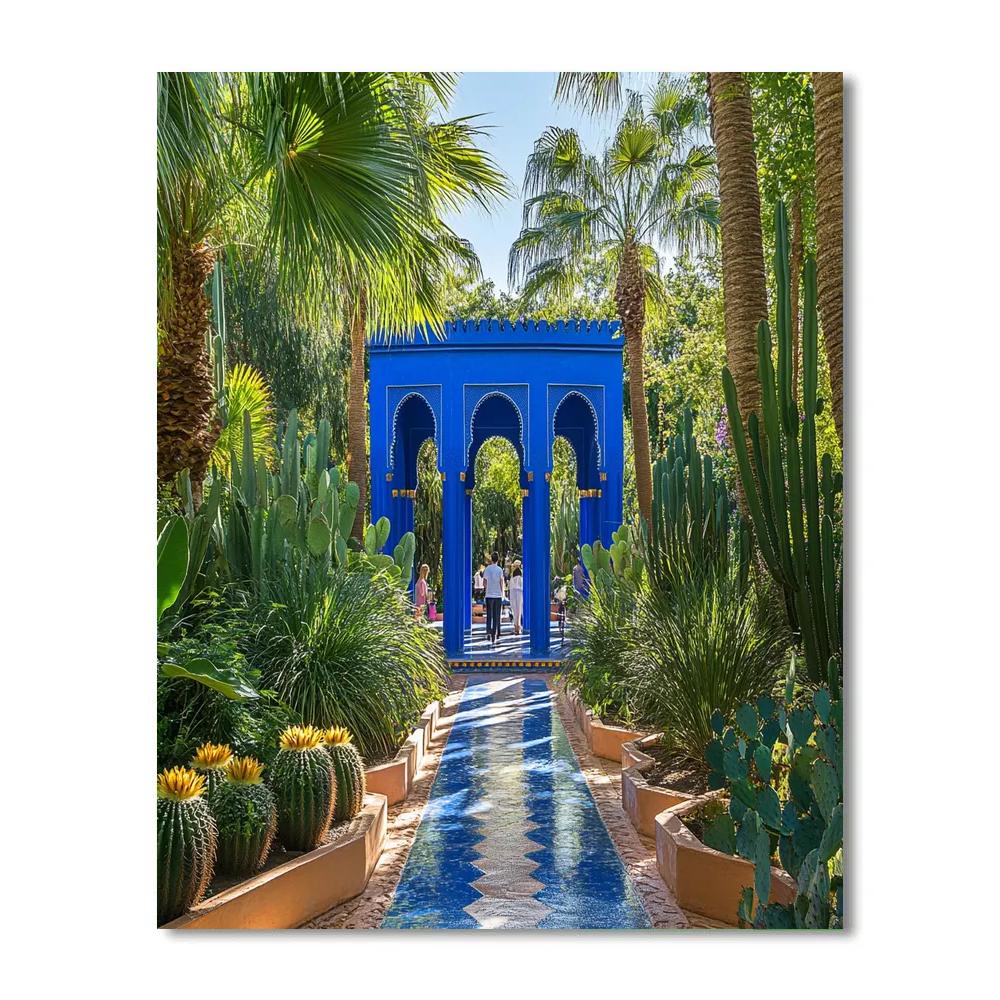 Desert Garden Geometry At Majorelle Garden Marrakech Morocco DIY paint by numbers