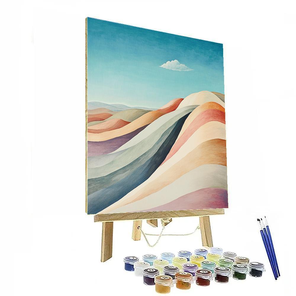 Georgia O’Keeffe Inspired Rainbow Chert Strata Desert Mesa paint by numbers