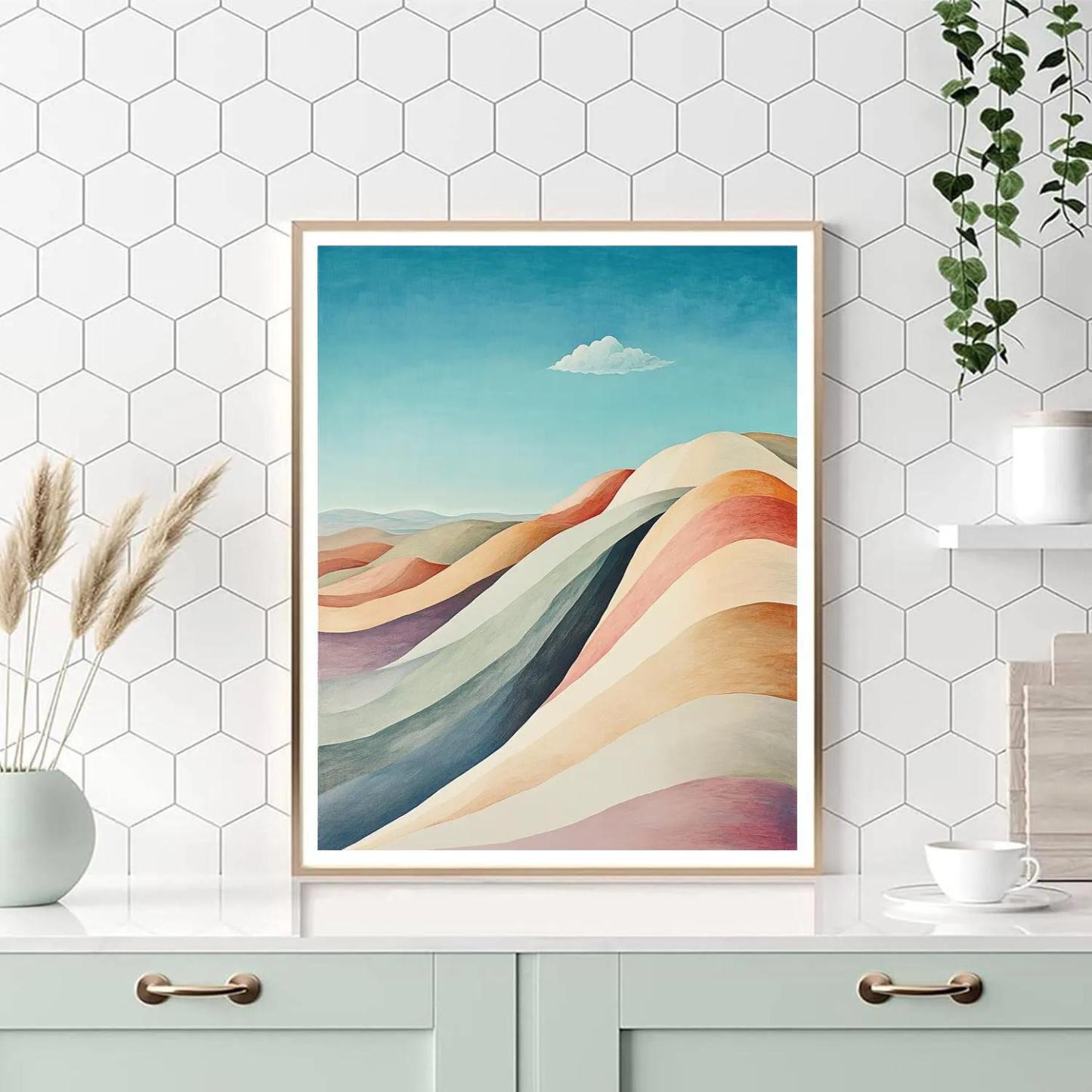 Georgia O’Keeffe Inspired Rainbow Chert Strata Desert Mesa paint by numbers