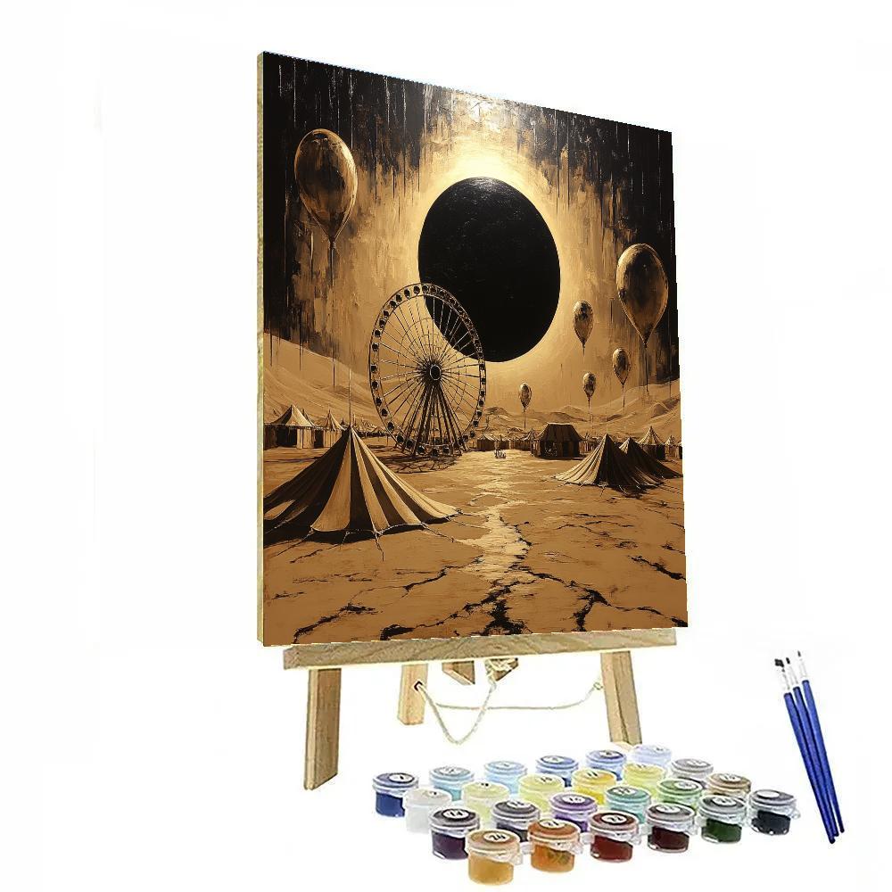 Salvador Dali Inspired Desert Eclipse Carnival paint by color