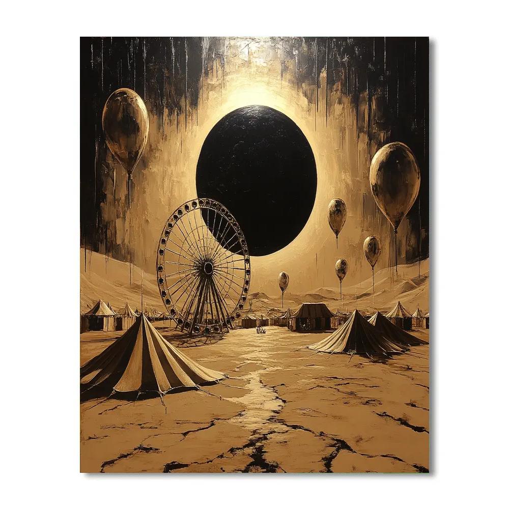 Salvador Dali Inspired Desert Eclipse Carnival paint by color