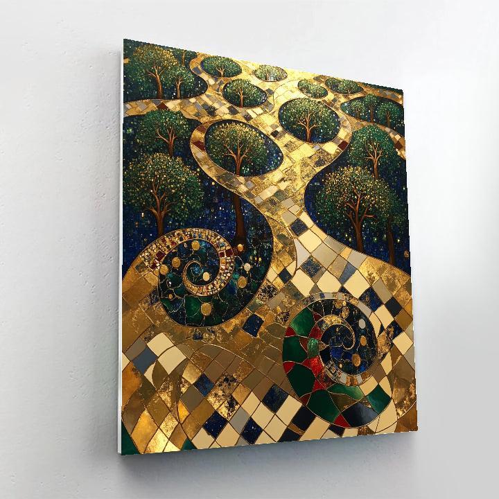 Gustav Klimt Inspired Gilded Aurora Canopy Paint by numbers art