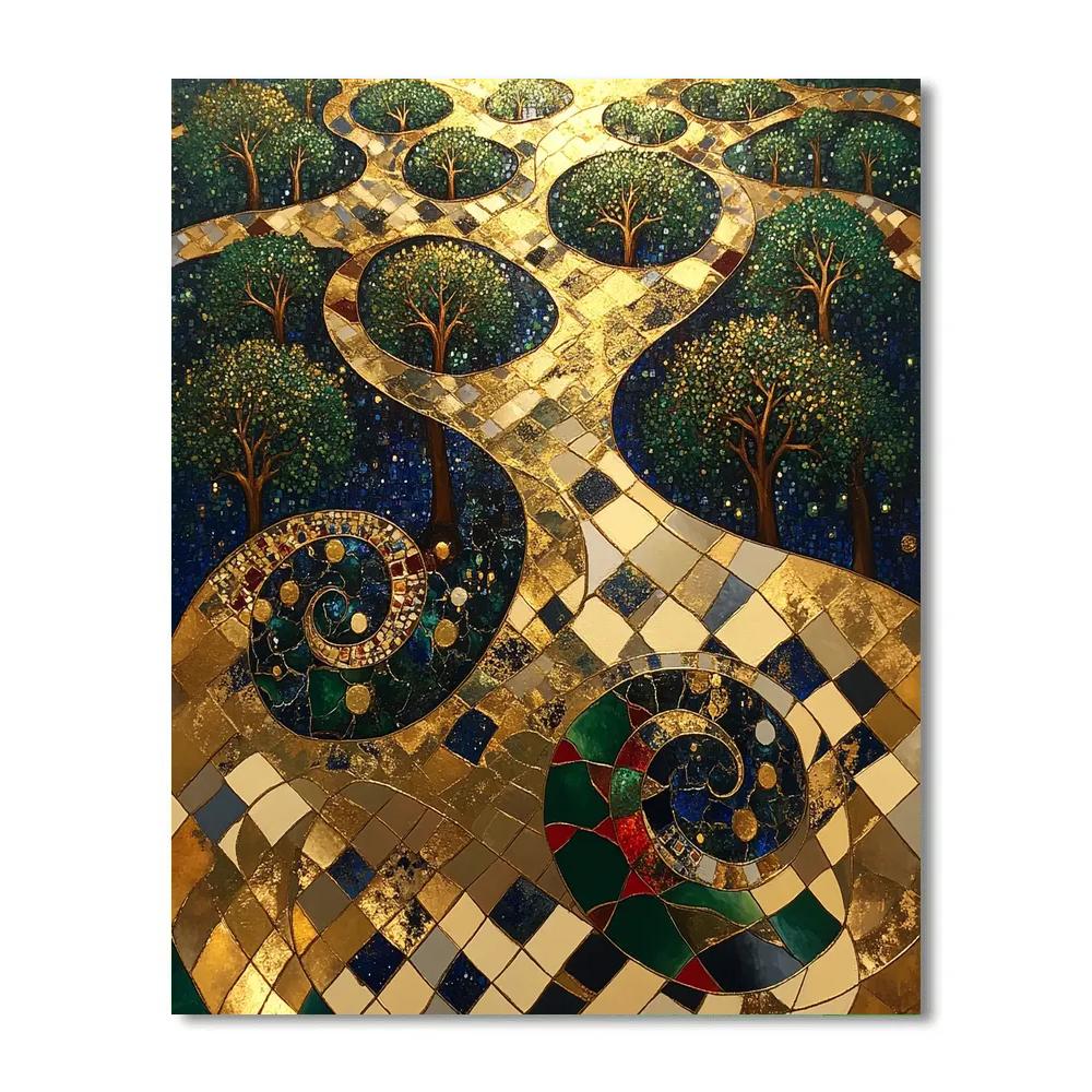 Gustav Klimt Inspired Gilded Aurora Canopy Paint by numbers art