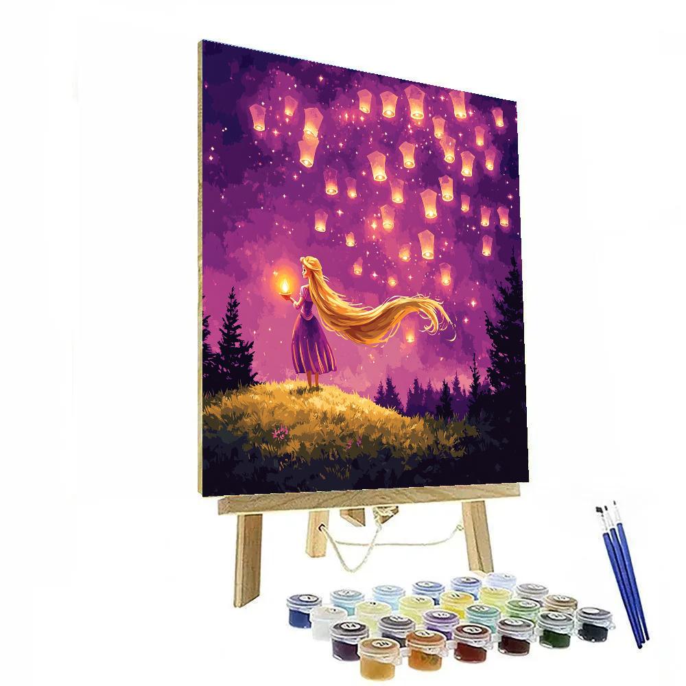 Rapunzel Lanterns In The Nebula Valley painting number kit