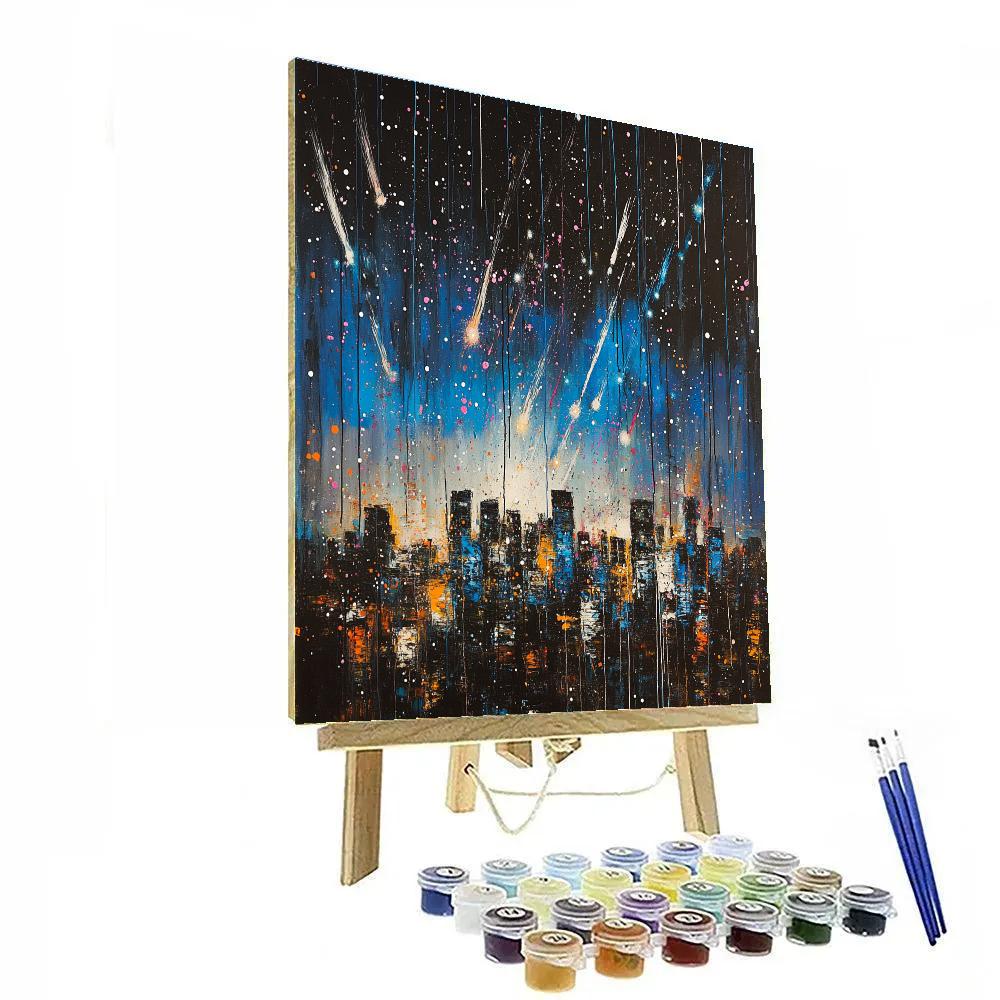 Jackson Pollock Inspired Citylights Meteor Shower Numbered painting kits