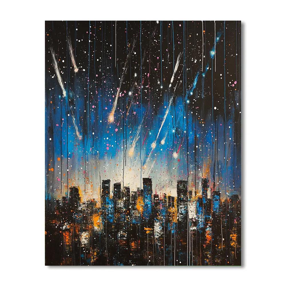 Jackson Pollock Inspired Citylights Meteor Shower Numbered painting kits