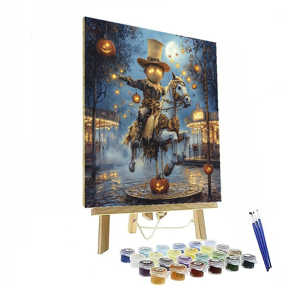 Haunted Clockwork Scarecrow Carousel paint by numbers