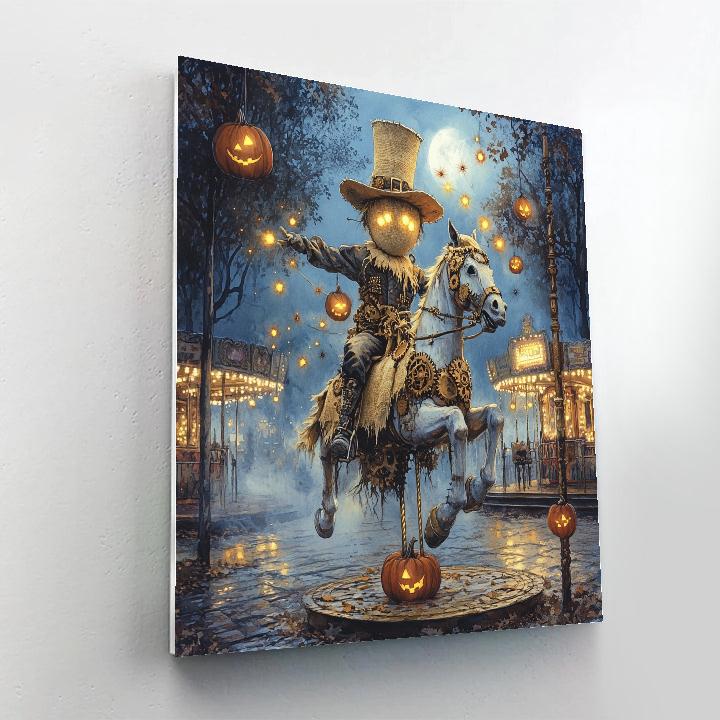 Haunted Clockwork Scarecrow Carousel paint by numbers