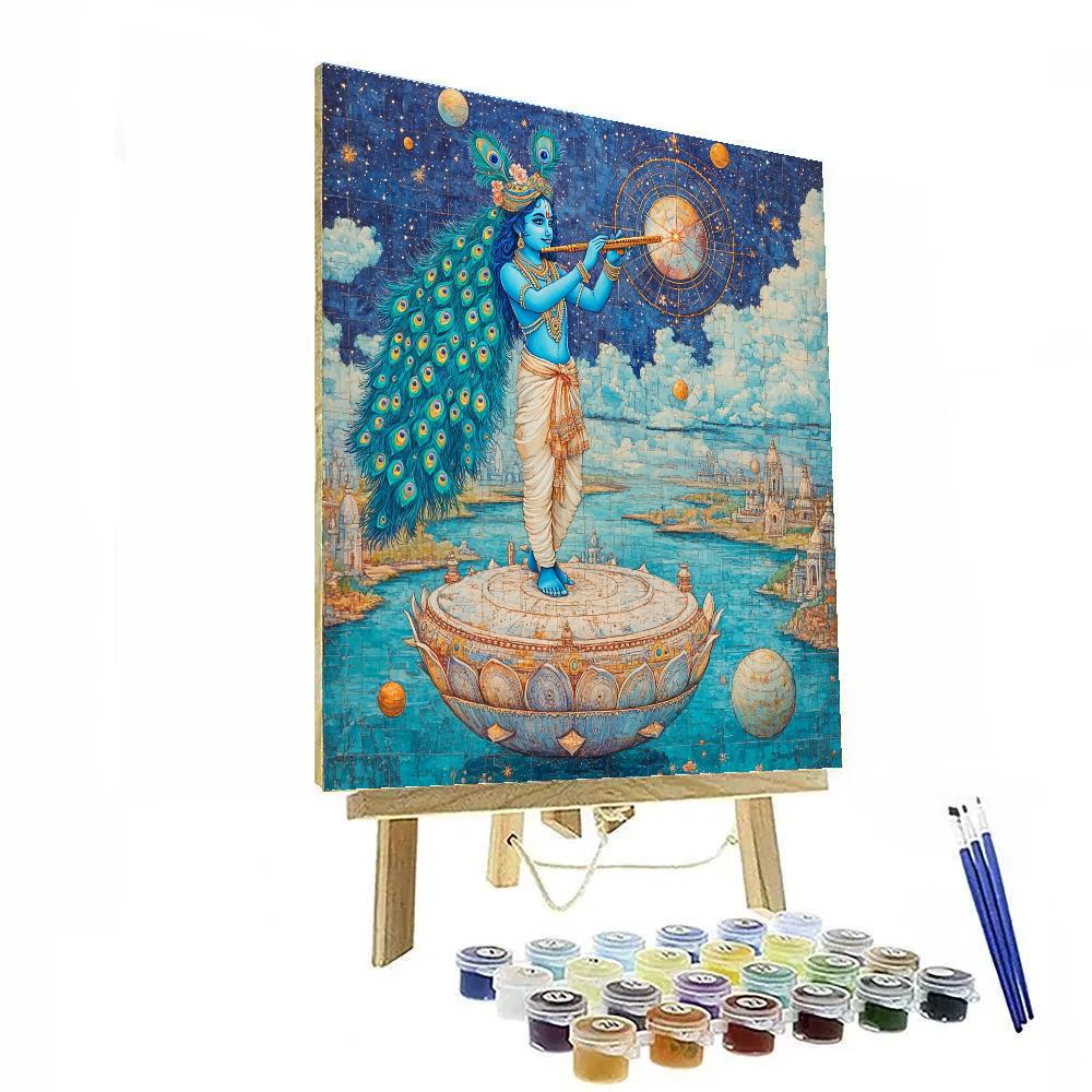 Krishna And The Floating Lotus Observatory Paint by numbers art