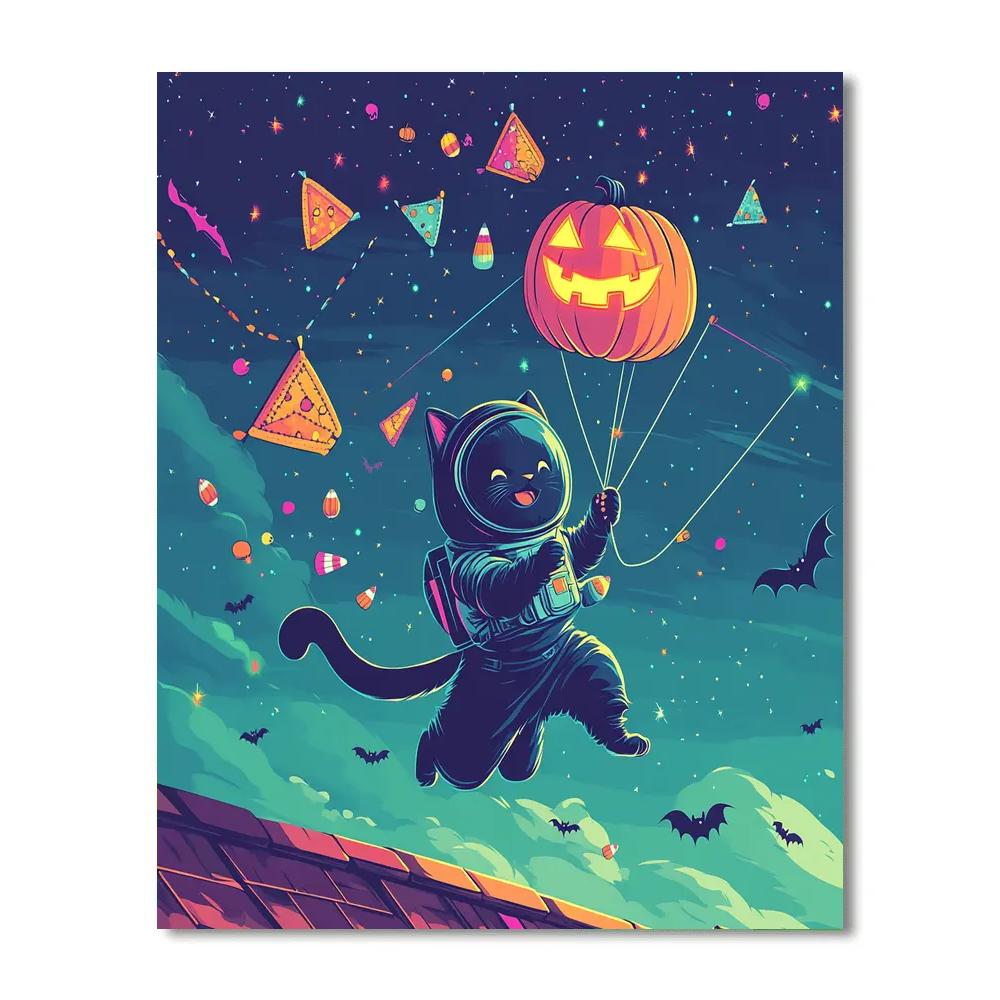 Lantern Festival With Spooky Sky Kites Paint by numbers kits