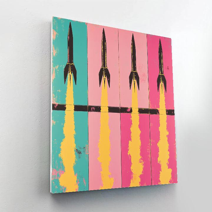 Andy Warhol Inspired Neon Rocket Pop Art Painting by numbers kit