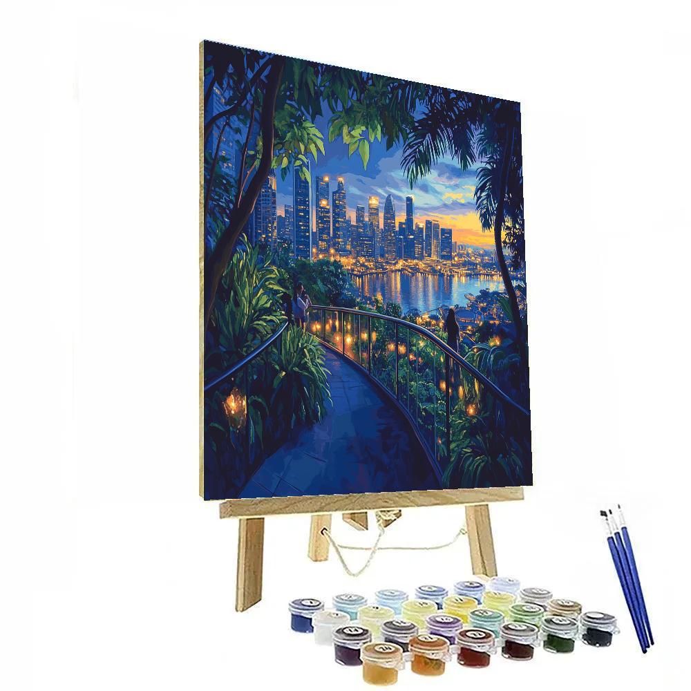 Sky Garden Viewpoint Over The City Marina Bay Singapore Paint by numbers kits