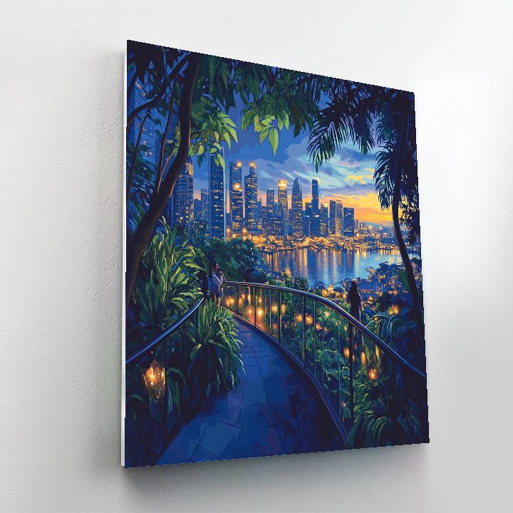 Sky Garden Viewpoint Over The City Marina Bay Singapore Paint by numbers kits