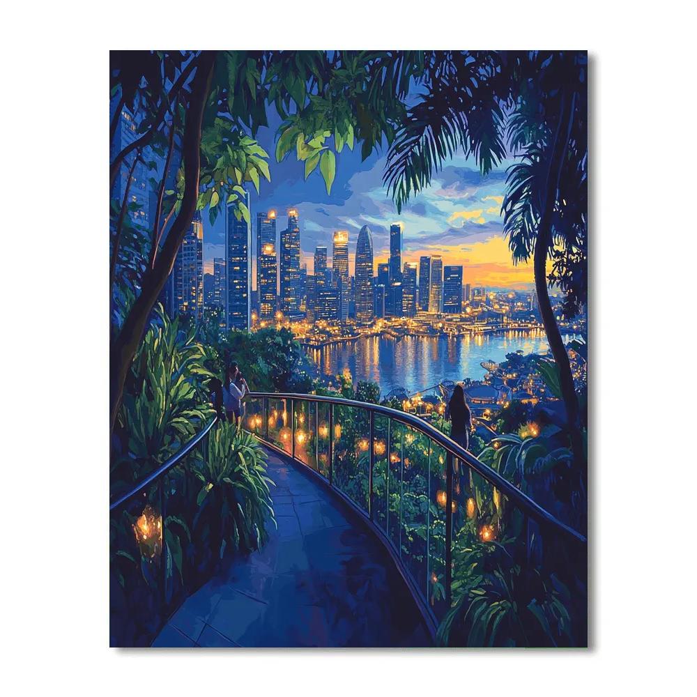 Sky Garden Viewpoint Over The City Marina Bay Singapore Paint by numbers kits