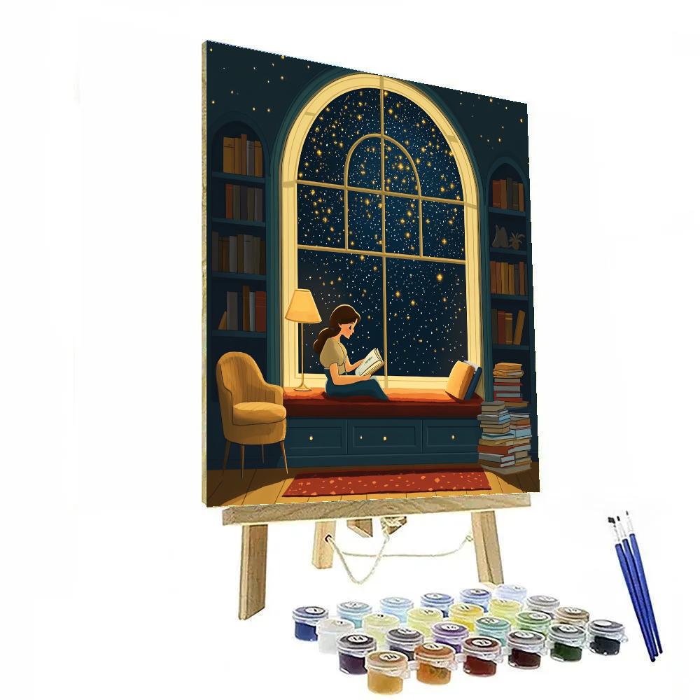 Belle Cosmic Library Reading Nook Number painting