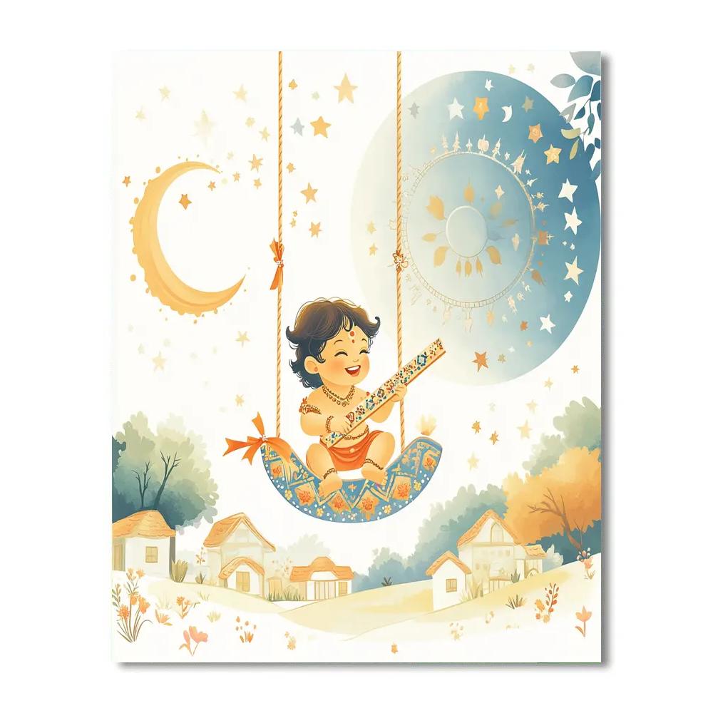 Krishna And The Time Dilation Swing Paint by numbers art