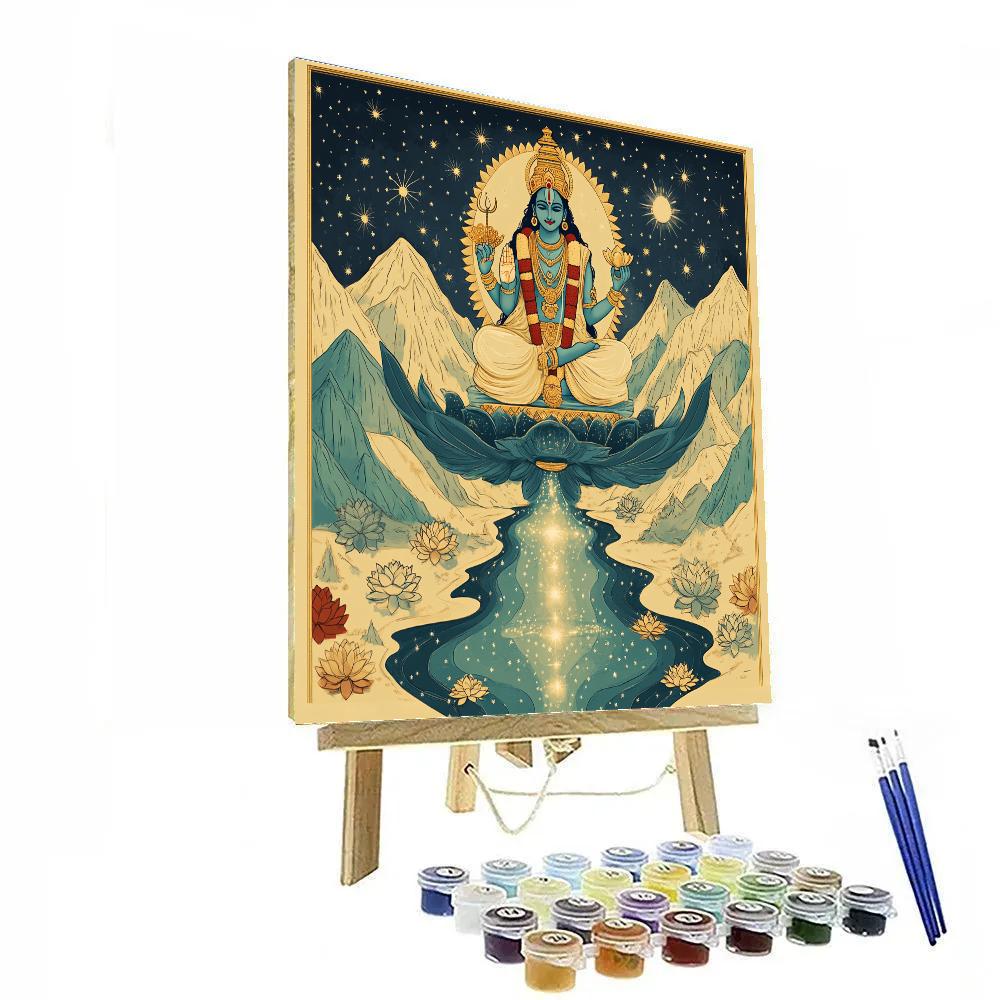 Garuda Carrying Vishnu Over The River Of Stars paint by numbers