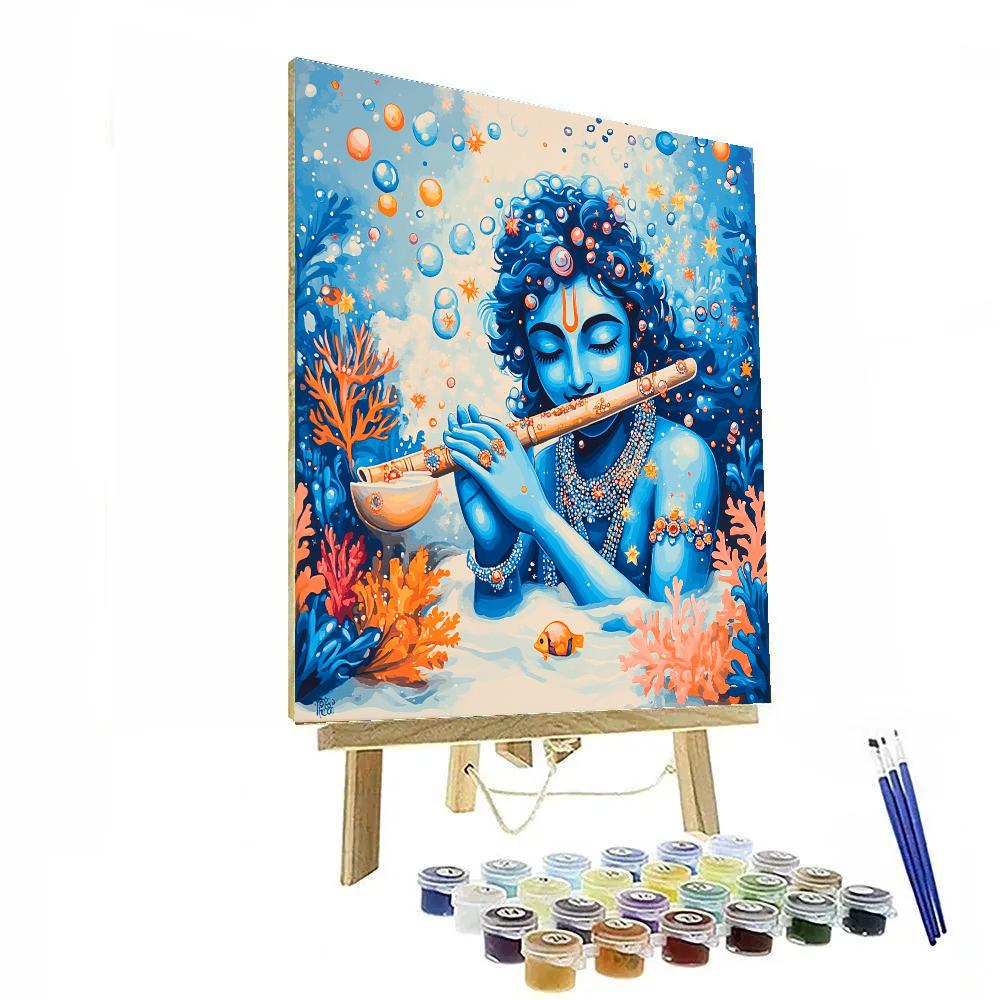 Krishna In The Coral Reef Of Cosmic Milk Paint by numbers art