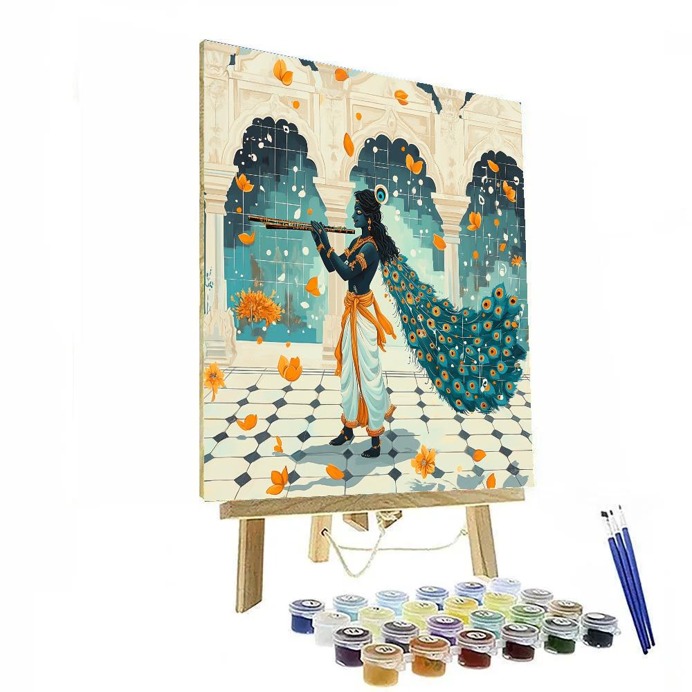Krishna And The Gravity Lattice Flute Notes painting number kit