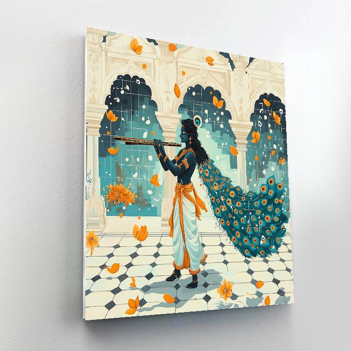 Krishna And The Gravity Lattice Flute Notes painting number kit