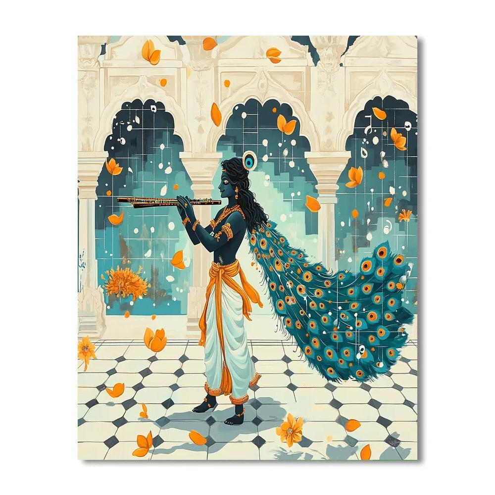 Krishna And The Gravity Lattice Flute Notes painting number kit