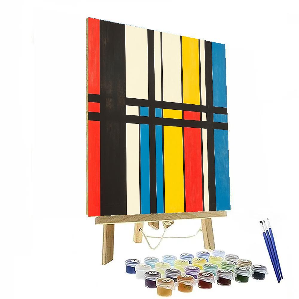 Piet Mondrian Inspired Futuristic City Grid DIY paint by numbers