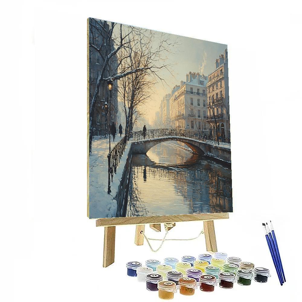 Winter Calm At Canal Saint Martin Paris France Painting by numbers kit