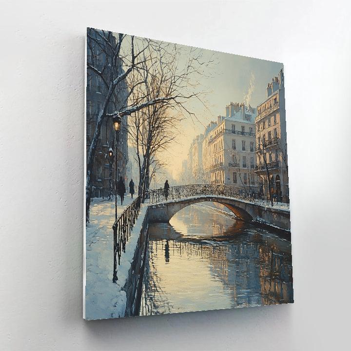 Winter Calm At Canal Saint Martin Paris France Painting by numbers kit