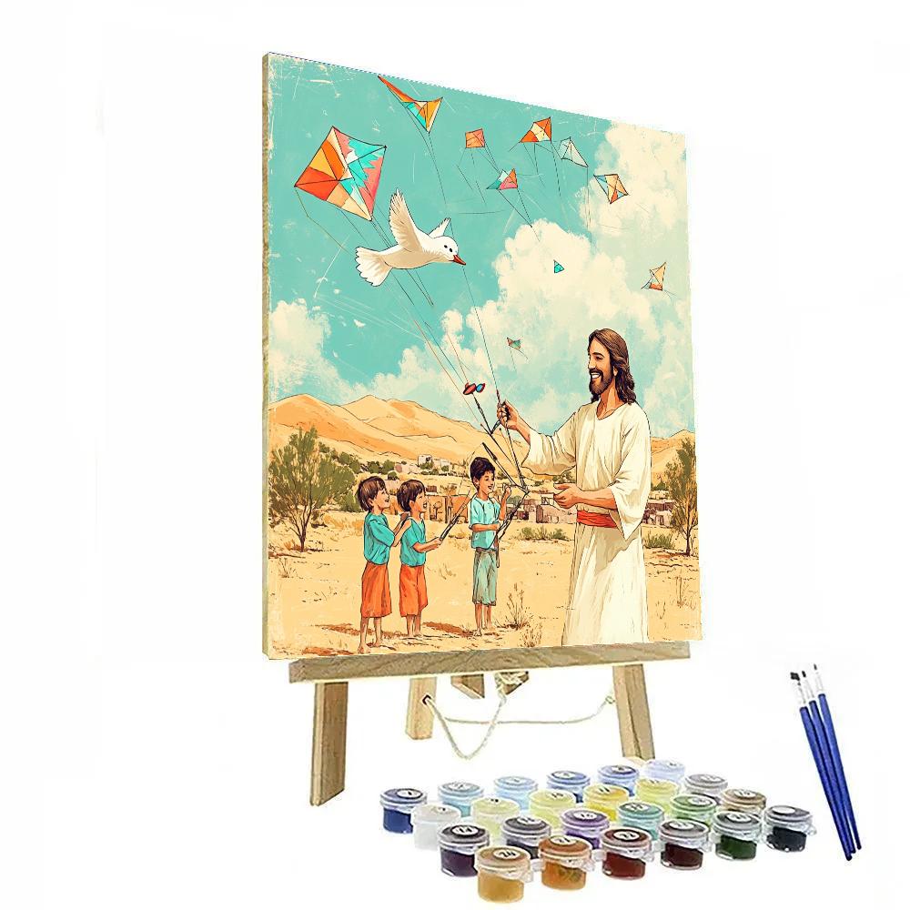 Jesus And The Desert Kite Festival Paint by numbers art