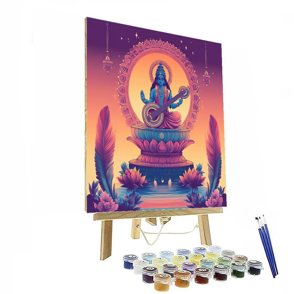 Vishnu Playing The Veena Of Time paint by number