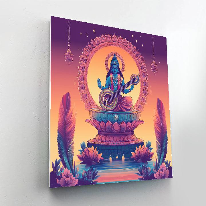 Vishnu Playing The Veena Of Time paint by number
