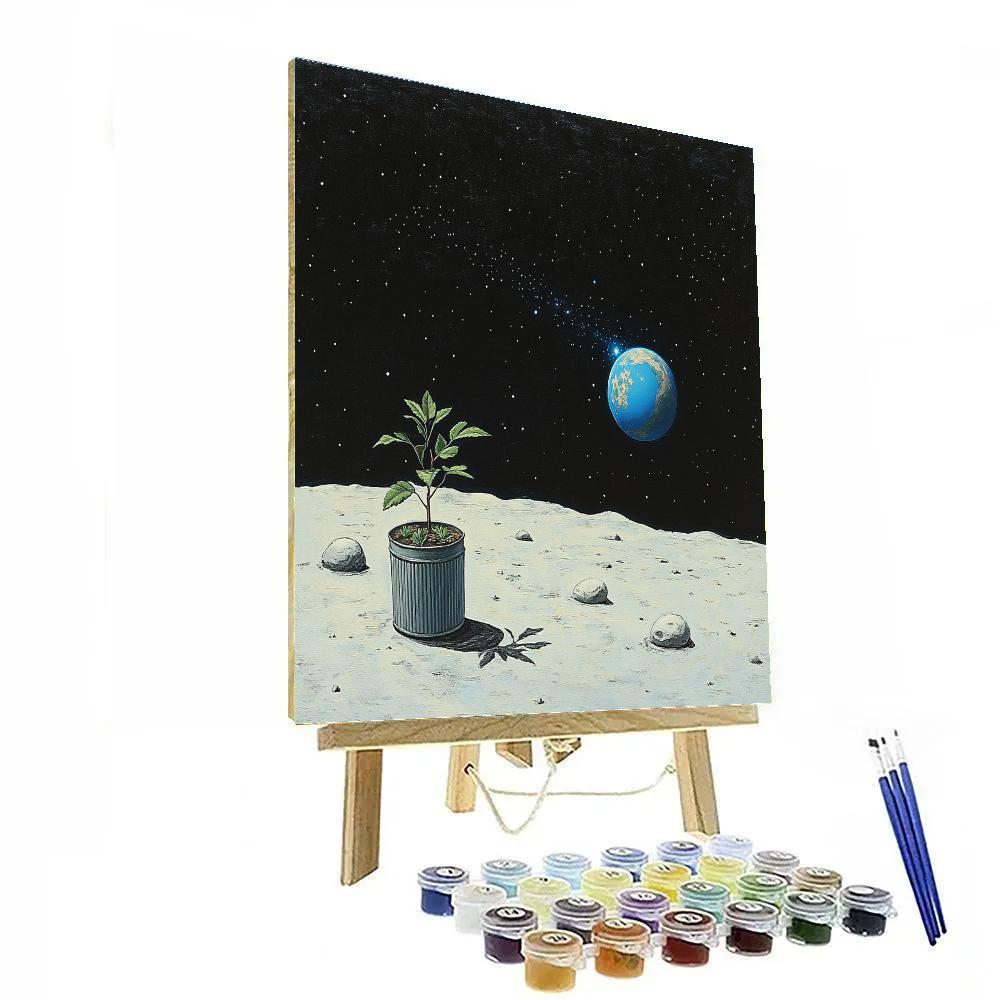 Wall E Moon Garden Cleanup paint by numbers