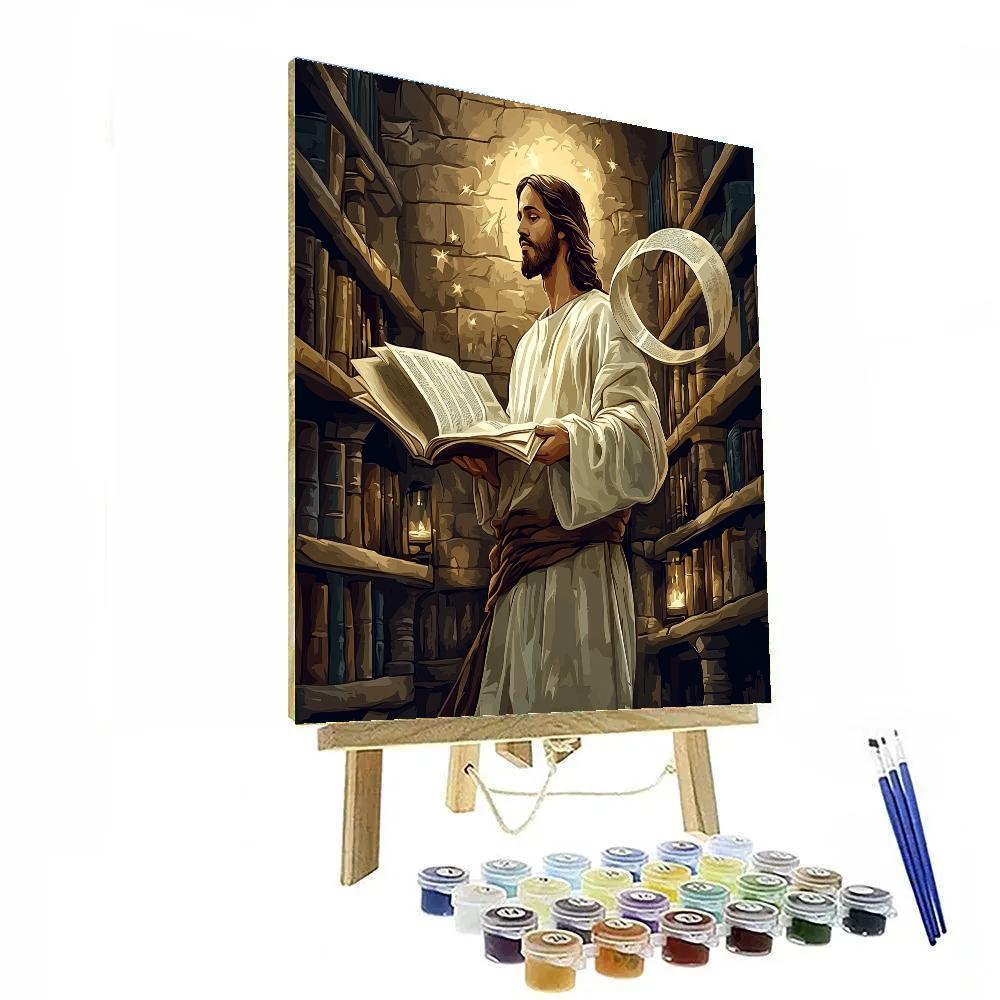 Jesus In The Library Of Living Scrolls paint by numbers