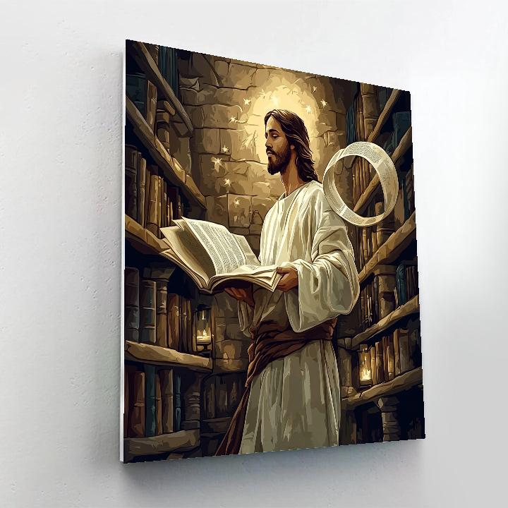 Jesus In The Library Of Living Scrolls paint by numbers
