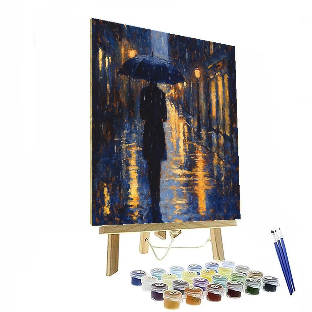 John Singer Sargent Inspired Portrait In Rainy Streetlight paint by numbers