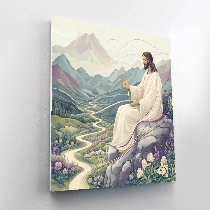 Mountain Echoes With Jesus Teaching Painting by numbers kit