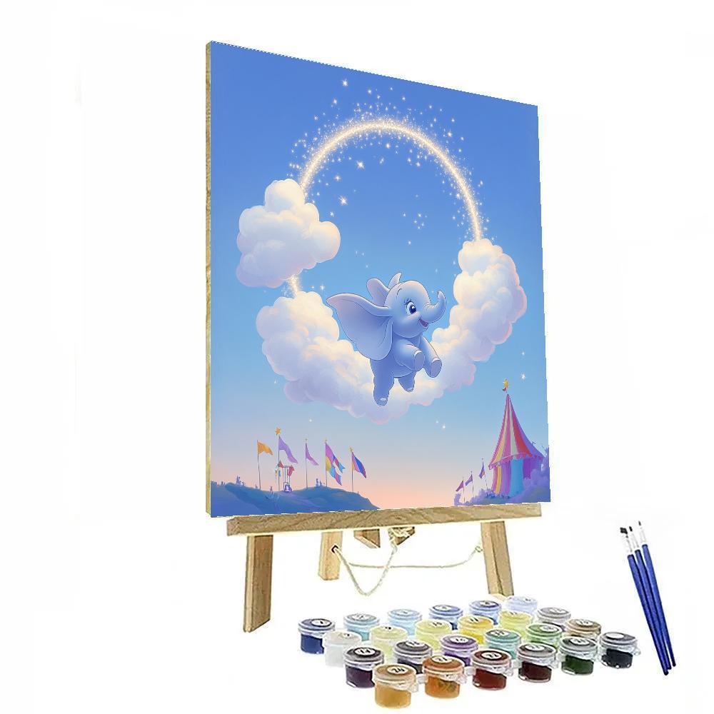 Dumbo Cloud Hoop Star Circus painting number kit