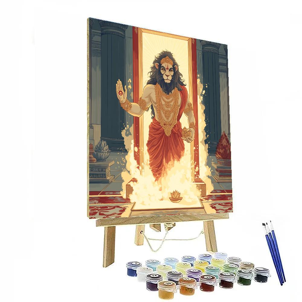 Vishnu As Narasimha Emerging From A Light Doorway Numbered painting kits