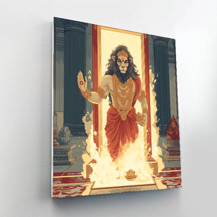 Vishnu As Narasimha Emerging From A Light Doorway Numbered painting kits