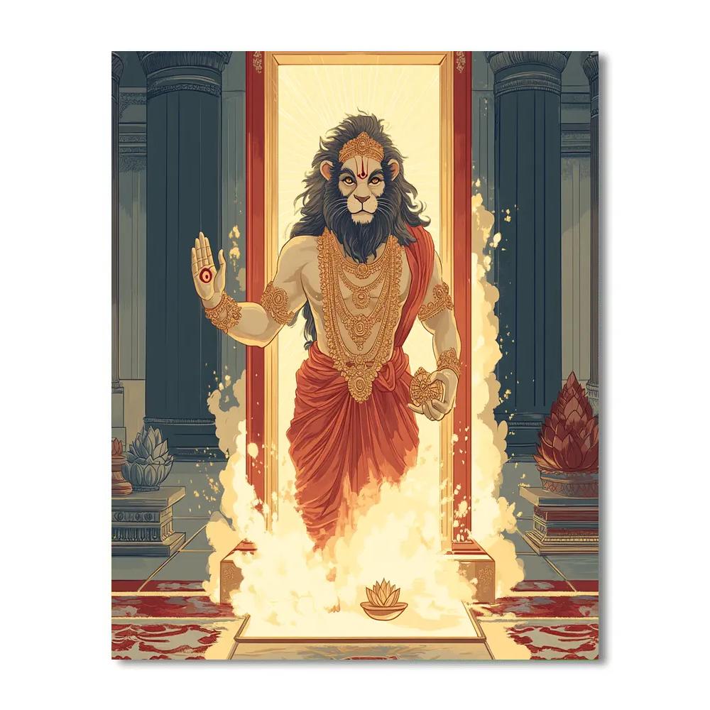Vishnu As Narasimha Emerging From A Light Doorway Numbered painting kits
