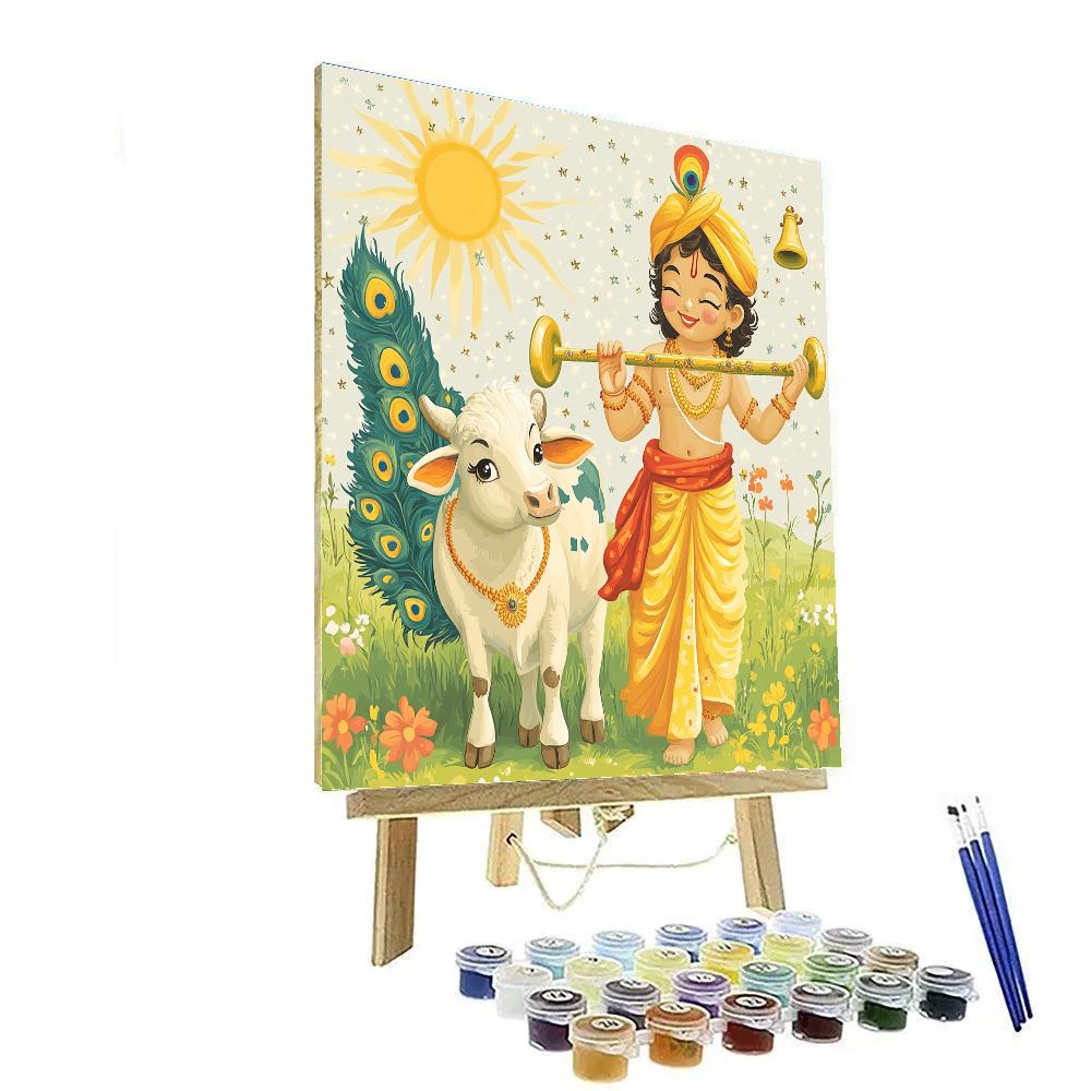 Krishna And The Quantum Cowbell Harmony paint by color