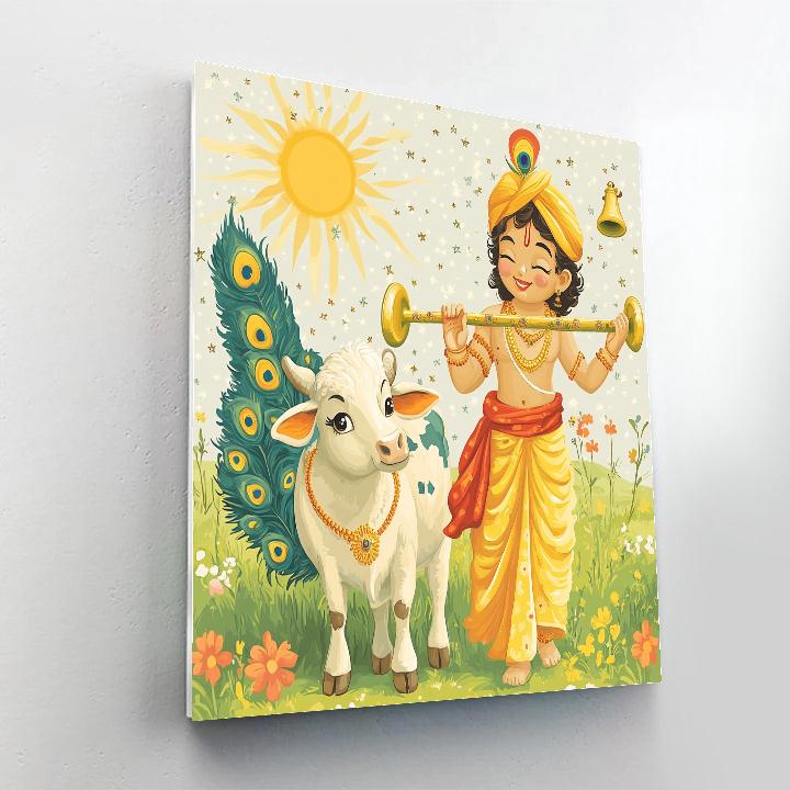 Krishna And The Quantum Cowbell Harmony paint by color