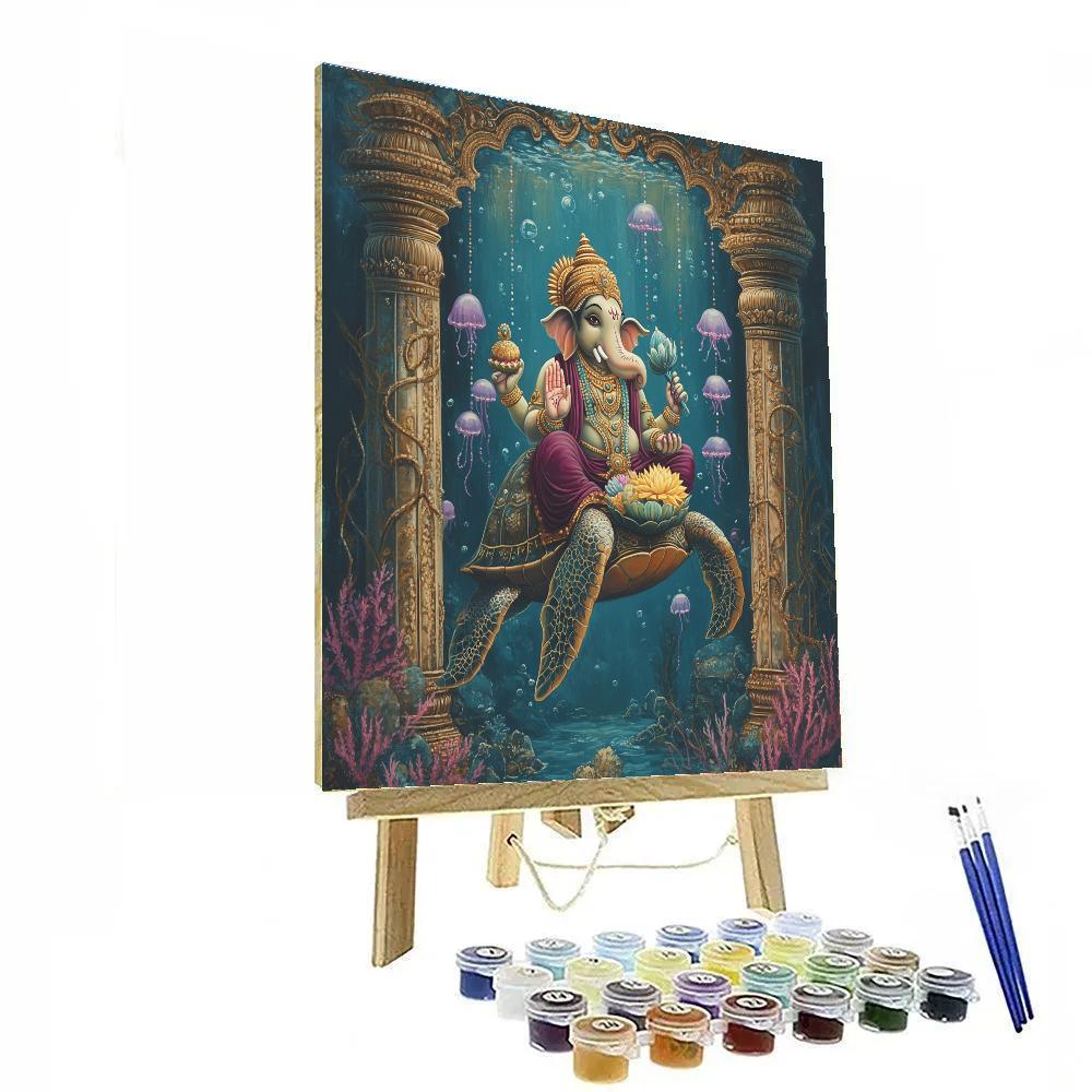 Bioluminescent Coral Ganesha Festival DIY paint by numbers