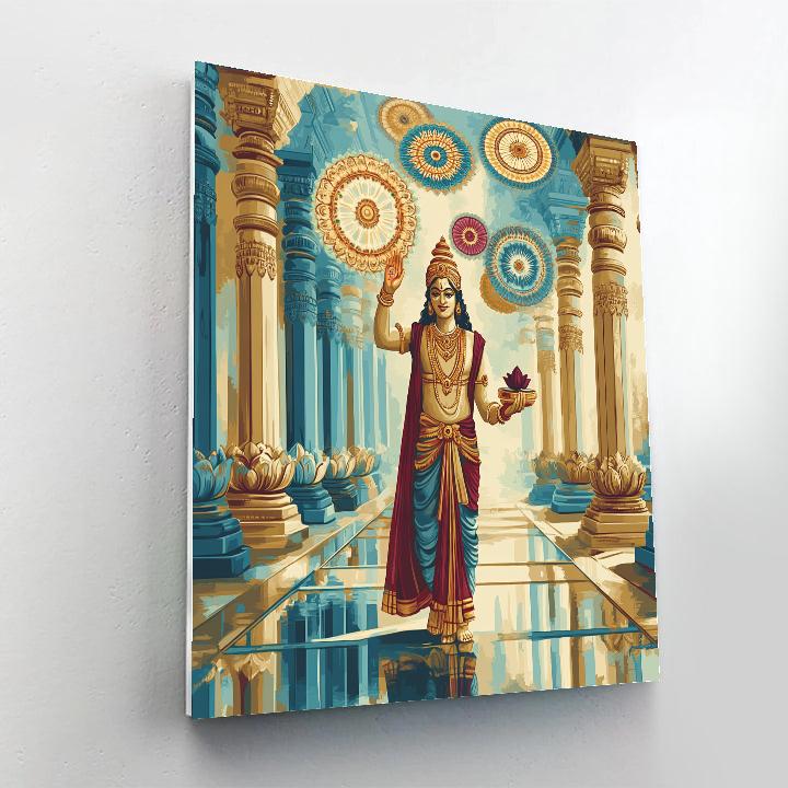 Vishnu In A Temple Of Floating Chakras painting number kit