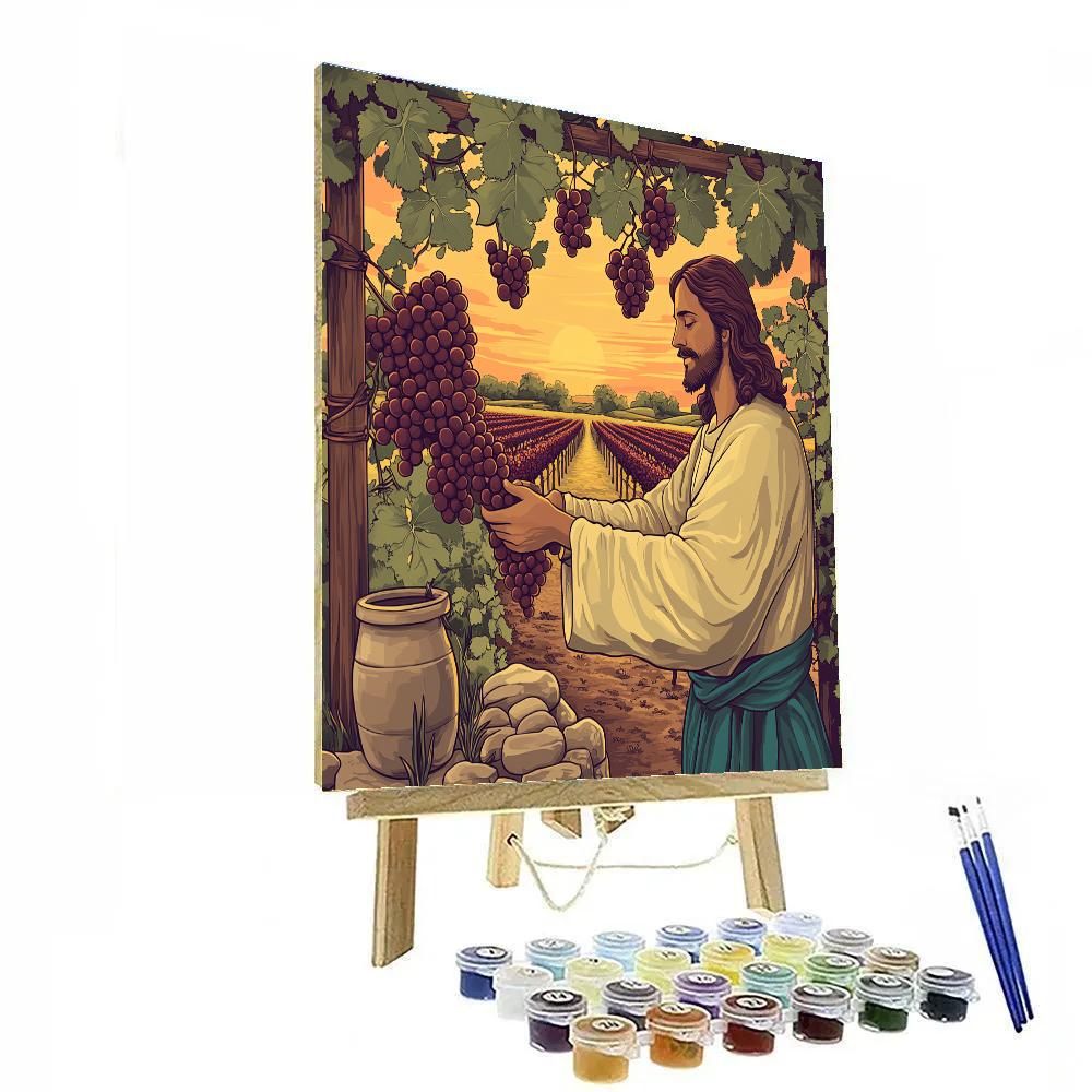 Jesus At The Vineyard Of New Dawn DIY paint by numbers